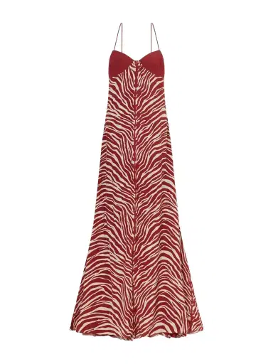 Cala de la Cruz Pontevedra Zebra-print Jersey Maxi Dress | Thumbnail 1 Cala de la Cruz Pontevedra Zebra-print Jersey Maxi Dress | Thumbnail 1