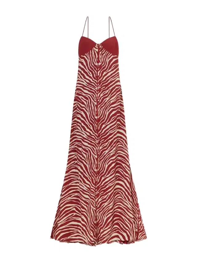 Cala de la Cruz Pontevedra Zebra-print Jersey Maxi Dress