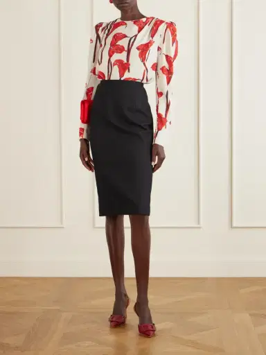 Carolina Herrera Floral-print Cady Blouse | Thumbnail 2
