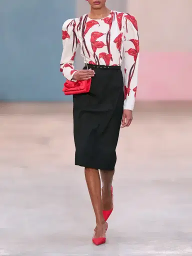 Carolina Herrera Floral-print Cady Blouse | Thumbnail 6