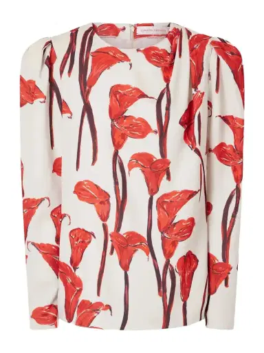 Carolina Herrera Floral-print Cady Blouse | Thumbnail 1