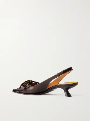 Marni Lace-up Leather Slingback Pumps | Thumbnail 3