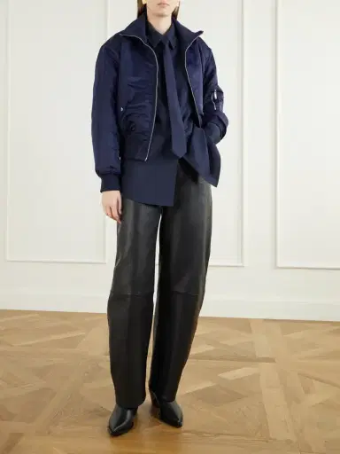 The Frankie Shop Peri Tie-detailed Oversized Georgette Shirt | Thumbnail 2