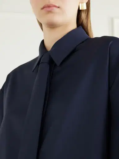 The Frankie Shop Peri Tie-detailed Oversized Georgette Shirt | Thumbnail 5