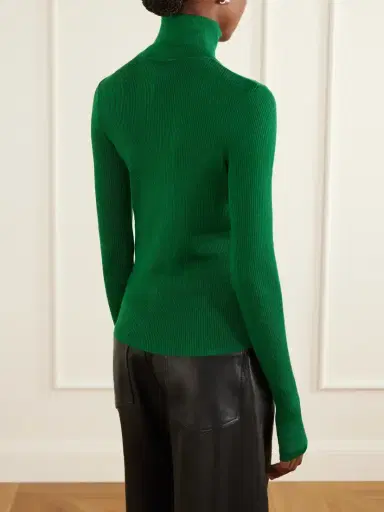 The Frankie Shop Ribbed Half-zip Wool And Silk-blend Sweater | Thumbnail 4 The Frankie Shop Ribbed Half-zip Wool And Silk-blend Sweater | Thumbnail 4