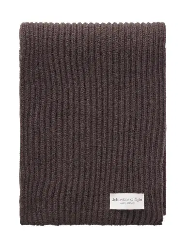 Johnstons of Elgin Lovat Cashmere Ribbed Scarf | Thumbnail 1