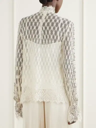Costarellos Lilou Embellished Lace Shirt | Thumbnail 3