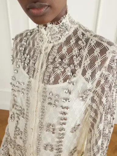 Costarellos Lilou Embellished Lace Shirt | Thumbnail 4