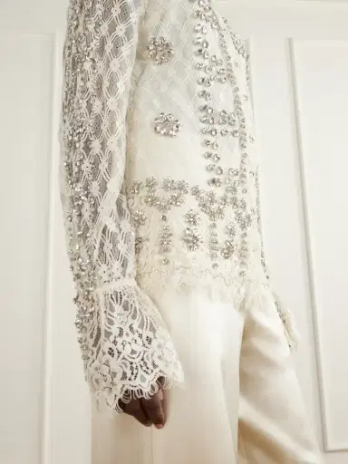 Costarellos Lilou Embellished Lace Shirt | Thumbnail 5