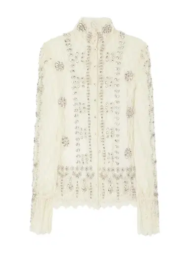 Costarellos Lilou Embellished Lace Shirt | Thumbnail 1
