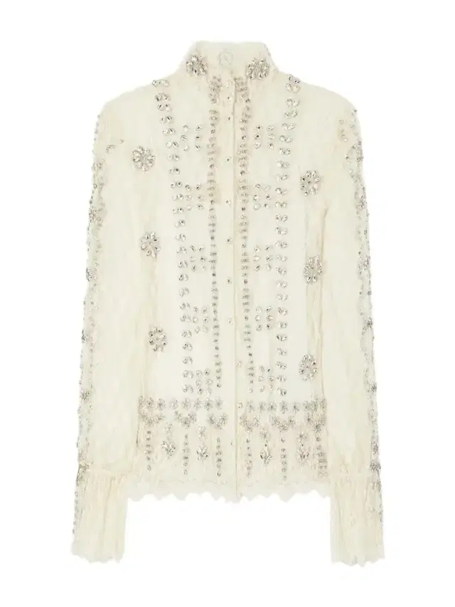 Costarellos Lilou Embellished Lace Shirt