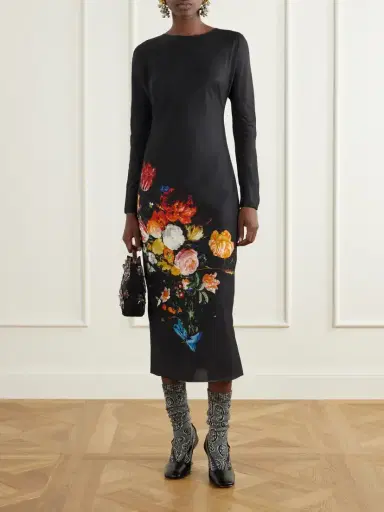 Dries Van Noten Floral-print Crepe-satin Midi Dress | Thumbnail 2