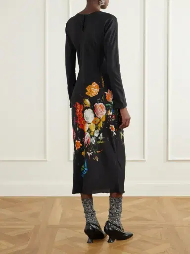 Dries Van Noten Floral-print Crepe-satin Midi Dress | Thumbnail 3