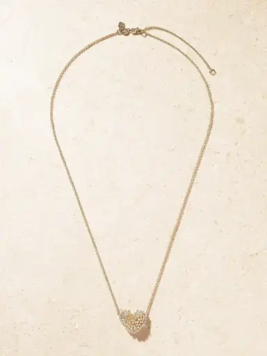 Sydney Evan Burst Flower Heart 14-karat Gold Diamond Necklace | Thumbnail 4