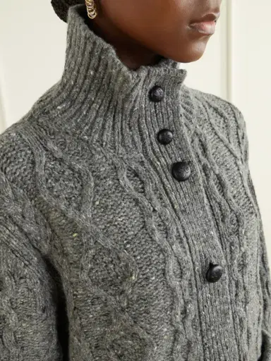 Blazé Milano Elfe Joni Cable-knit Wool-blend Cardigan | Thumbnail 5
