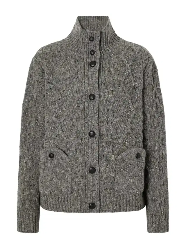 Blazé Milano Elfe Joni Cable-knit Wool-blend Cardigan