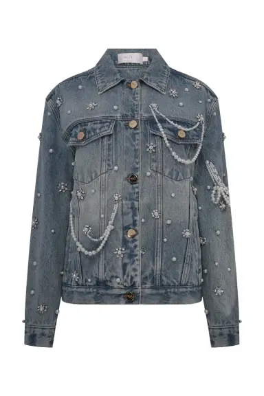 PatBo CRYSTAL DENIM EMBROIDERED JACKET | Thumbnail 2