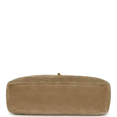 Chanel Chanel Maxi "Camerissimo" Camera Case Camera Case Dark Beige Suede Gold Hardware | Thumbnail 7