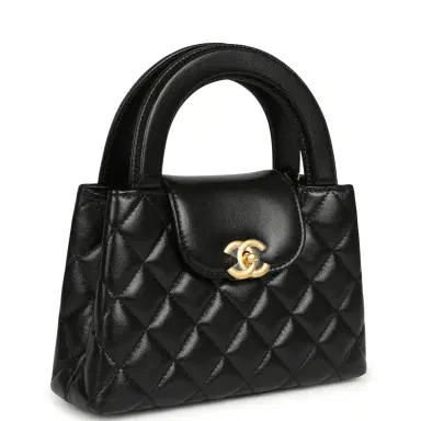Chanel Chanel Small Kelly Shopper Black Shiny Lambskin Brushed Gold Hardware | Thumbnail 2