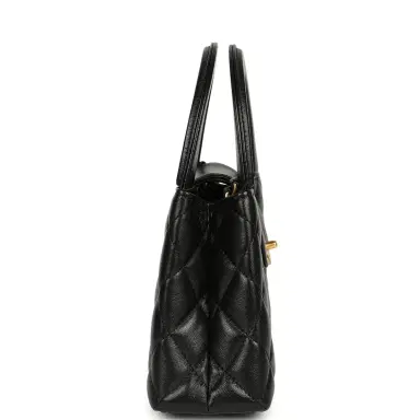 Chanel Chanel Small Kelly Shopper Black Shiny Lambskin Brushed Gold Hardware | Thumbnail 3