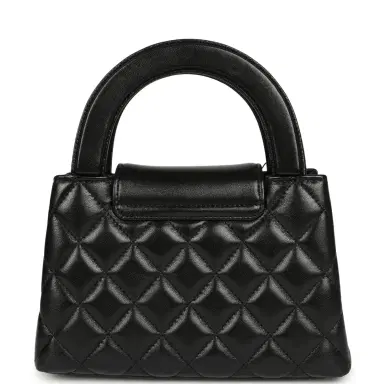 Chanel Chanel Small Kelly Shopper Black Shiny Lambskin Brushed Gold Hardware | Thumbnail 4