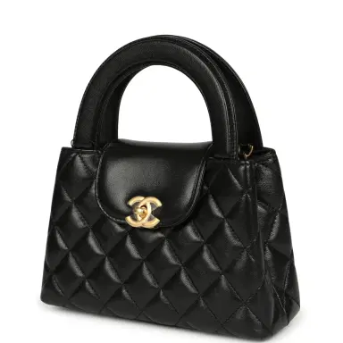 Chanel Chanel Small Kelly Shopper Black Shiny Lambskin Brushed Gold Hardware | Thumbnail 5