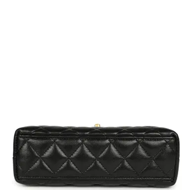 Chanel Chanel Small Kelly Shopper Black Shiny Lambskin Brushed Gold Hardware | Thumbnail 6