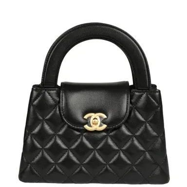 Chanel Chanel Small Kelly Shopper Black Shiny Lambskin Brushed Gold Hardware | Thumbnail 1