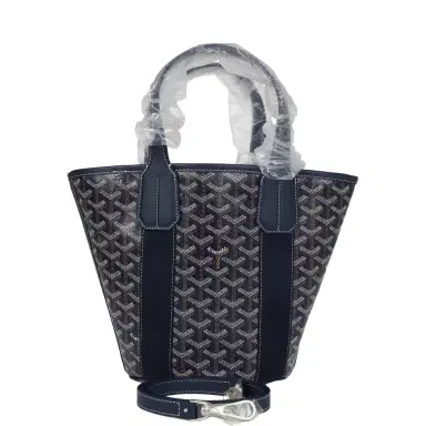 goyard Goyard Goyardine Belharra PM Navy Blue Tote Palladium Hardware | Thumbnail 1