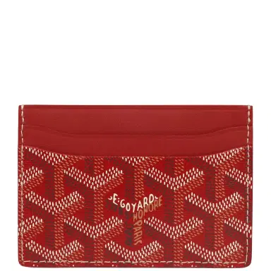 goyard Goyard Goyardine Canvas Red Saint-Sulpice Card Wallet | Thumbnail 1 goyard Goyard Goyardine Canvas Red Saint-Sulpice Card Wallet | Thumbnail 1