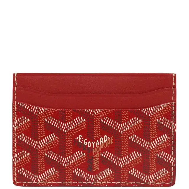 goyard Goyard Goyardine Canvas Red Saint-Sulpice Card Wallet