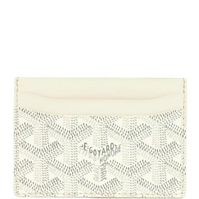 Goyard Goyardine Canvas White Saint-Sulpice Card Wallet Goyard Goyardine Canvas White Saint-Sulpice Card Wallet