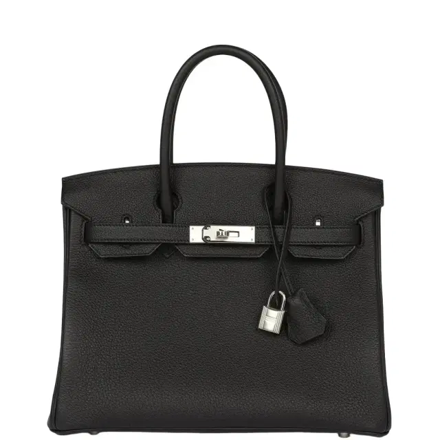 HERMÈS Hermes Birkin 30 Black Togo Palladium Hardware