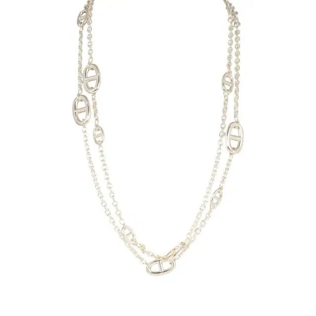 HERMÈS Hermes Farandole Rope Necklace 120cm Sterling Silver Hardware
