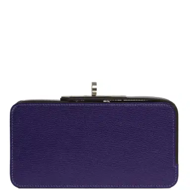 HERMÈS Hermes Sanglons Clutch Purple Chevre Mysore Palladium Hardware | Thumbnail 1 HERMÈS Hermes Sanglons Clutch Purple Chevre Mysore Palladium Hardware | Thumbnail 1