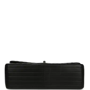 Chanel Pre-owned Chanel Jumbo Classic Chevron Double Flap Bag So Black Lambskin Black Hardware | Thumbnail 6 Chanel Pre-owned Chanel Jumbo Classic Chevron Double Flap Bag So Black Lambskin Black Hardware | Thumbnail 6