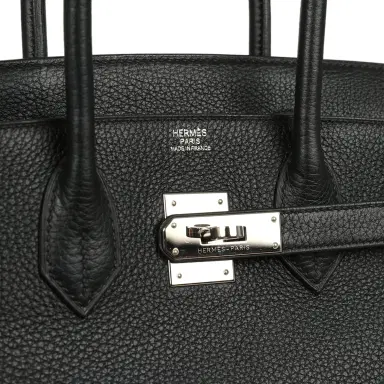 HERMÈS Pre-owned Hermes Birkin 30 Black Togo Palladium Hardware | Thumbnail 7 HERMÈS Pre-owned Hermes Birkin 30 Black Togo Palladium Hardware | Thumbnail 7