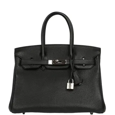 HERMÈS Pre-owned Hermes Birkin 30 Black Togo Palladium Hardware | Thumbnail 1 HERMÈS Pre-owned Hermes Birkin 30 Black Togo Palladium Hardware | Thumbnail 1