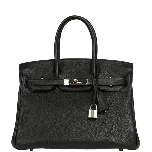 HERMÈS Pre-owned Hermes Birkin 30 Black Togo Palladium Hardware