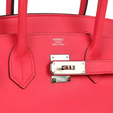 HERMÈS Pre-owned Hermes Birkin 30 Rose Extreme Epsom Palladium Hardware | Thumbnail 7 HERMÈS Pre-owned Hermes Birkin 30 Rose Extreme Epsom Palladium Hardware | Thumbnail 7