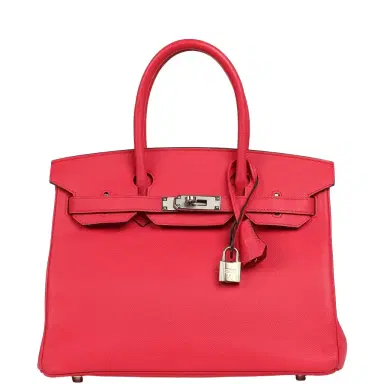 HERMÈS Pre-owned Hermes Birkin 30 Rose Extreme Epsom Palladium Hardware | Thumbnail 1 HERMÈS Pre-owned Hermes Birkin 30 Rose Extreme Epsom Palladium Hardware | Thumbnail 1