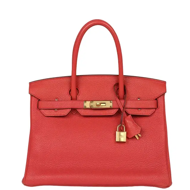 HERMÈS Pre-owned Hermes Birkin 30 Rouge Pivoine Togo Gold Hardware