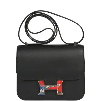 HERMÈS Pre-owned Hermes Constance 18 Black Swift Marbled Palladium Hardware | Thumbnail 1 HERMÈS Pre-owned Hermes Constance 18 Black Swift Marbled Palladium Hardware | Thumbnail 1