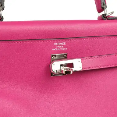 HERMÈS Pre-owned Hermes Kelly Retourne 25 Rose Poupre Swift Palladium Hardware | Thumbnail 7 HERMÈS Pre-owned Hermes Kelly Retourne 25 Rose Poupre Swift Palladium Hardware | Thumbnail 7