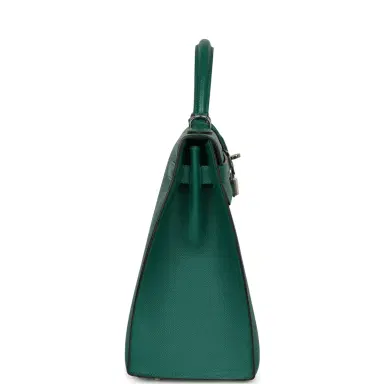 HERMÈS Pre-owned Hermes Kelly Sellier 32 Malachite Epsom Palladium Hardware | Thumbnail 3 HERMÈS Pre-owned Hermes Kelly Sellier 32 Malachite Epsom Palladium Hardware | Thumbnail 3