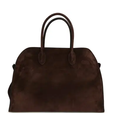 The Row The Row Soft Margaux 15 Bag Mocha Suede Gold Hardware | Thumbnail 4 The Row The Row Soft Margaux 15 Bag Mocha Suede Gold Hardware | Thumbnail 4