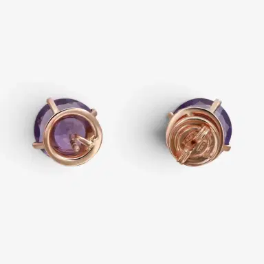 Salvini Salvini 18K Rose Gold Amethyst & Diamond Stud Earrings by The Solist | Thumbnail 3 Salvini Salvini 18K Rose Gold Amethyst & Diamond Stud Earrings by The Solist | Thumbnail 3