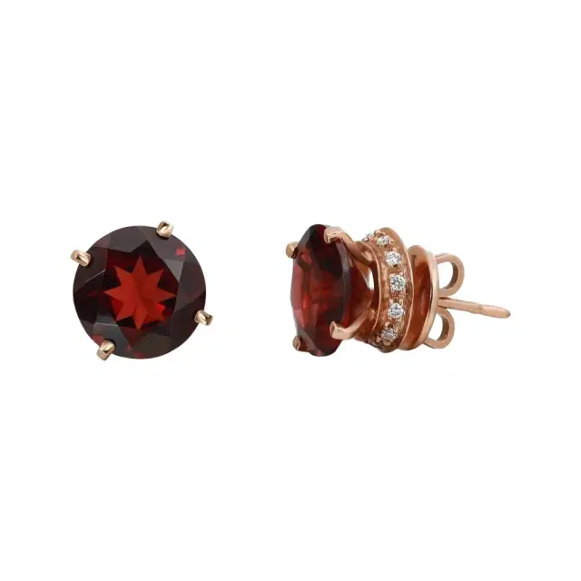 Salvini Salvini 18K Rose Gold Rhodolite & Diamond Stud Earrings by The Solist