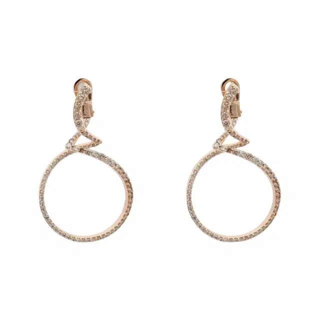 Salvini Salvini 18K Rose Gold White & Brown Diamond Drop Earrings by The Solist