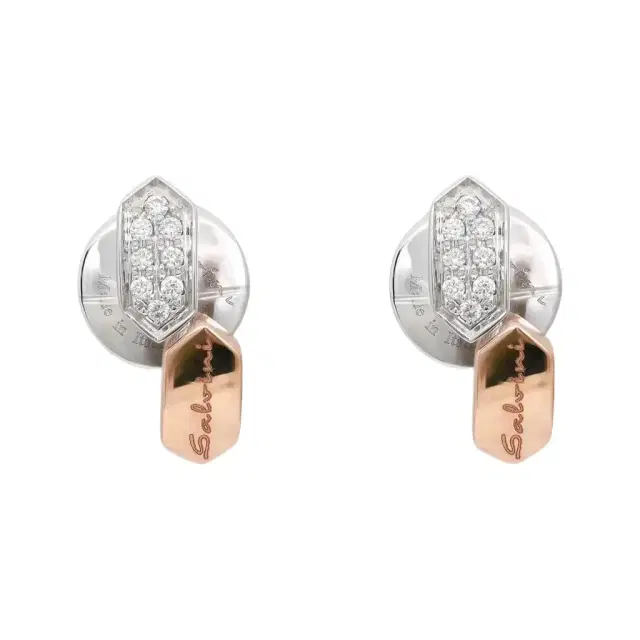 Salvini Salvini 18K White & Rose Gold Diamond Stud Earrings by The Solist